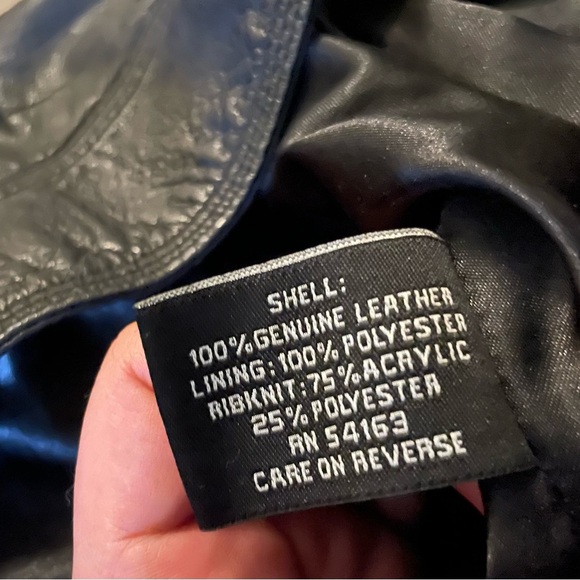 Womens GUESS LOS ANGELES LEATHER ZIP BOMBER JACKET BLACK Size M - Picture 12 of 13